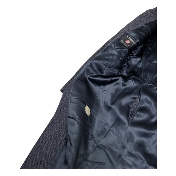 BARNEYS NEW YORK ALPACUNA Vintage 80s Luxury WOOL Pea Coat Trench Mens Large - Picture 11 of 11